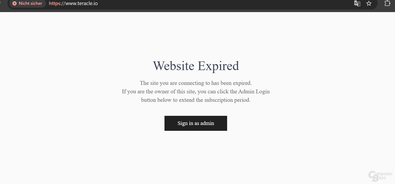 Die Website von Teracle ist offline