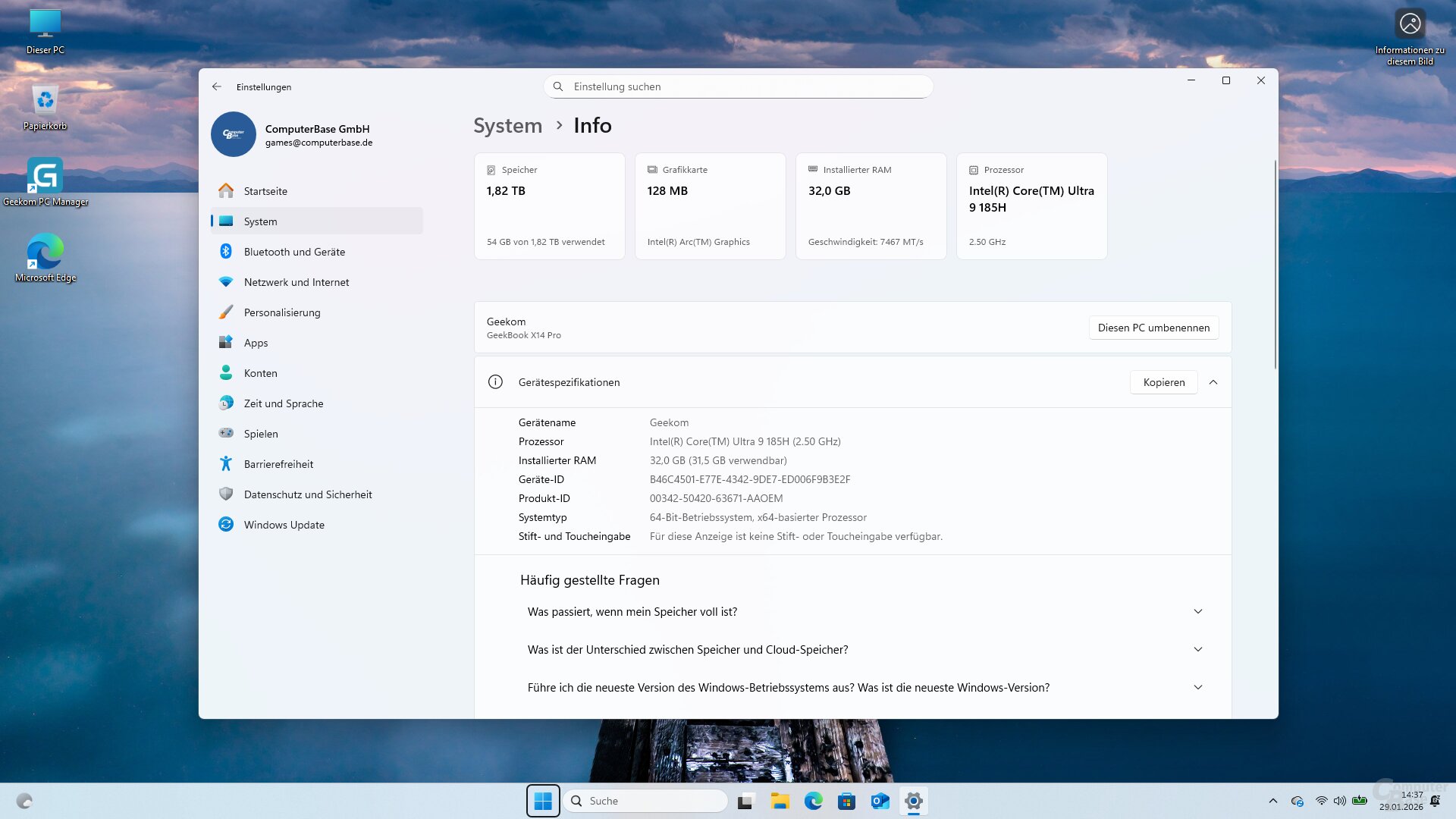 Nach der ersten Einrichtung präsentiert sich Windows 11 ohne Bloatware, Treiber-Updates und Windows 11 25H2 stehen direkt über Windows Update bereit