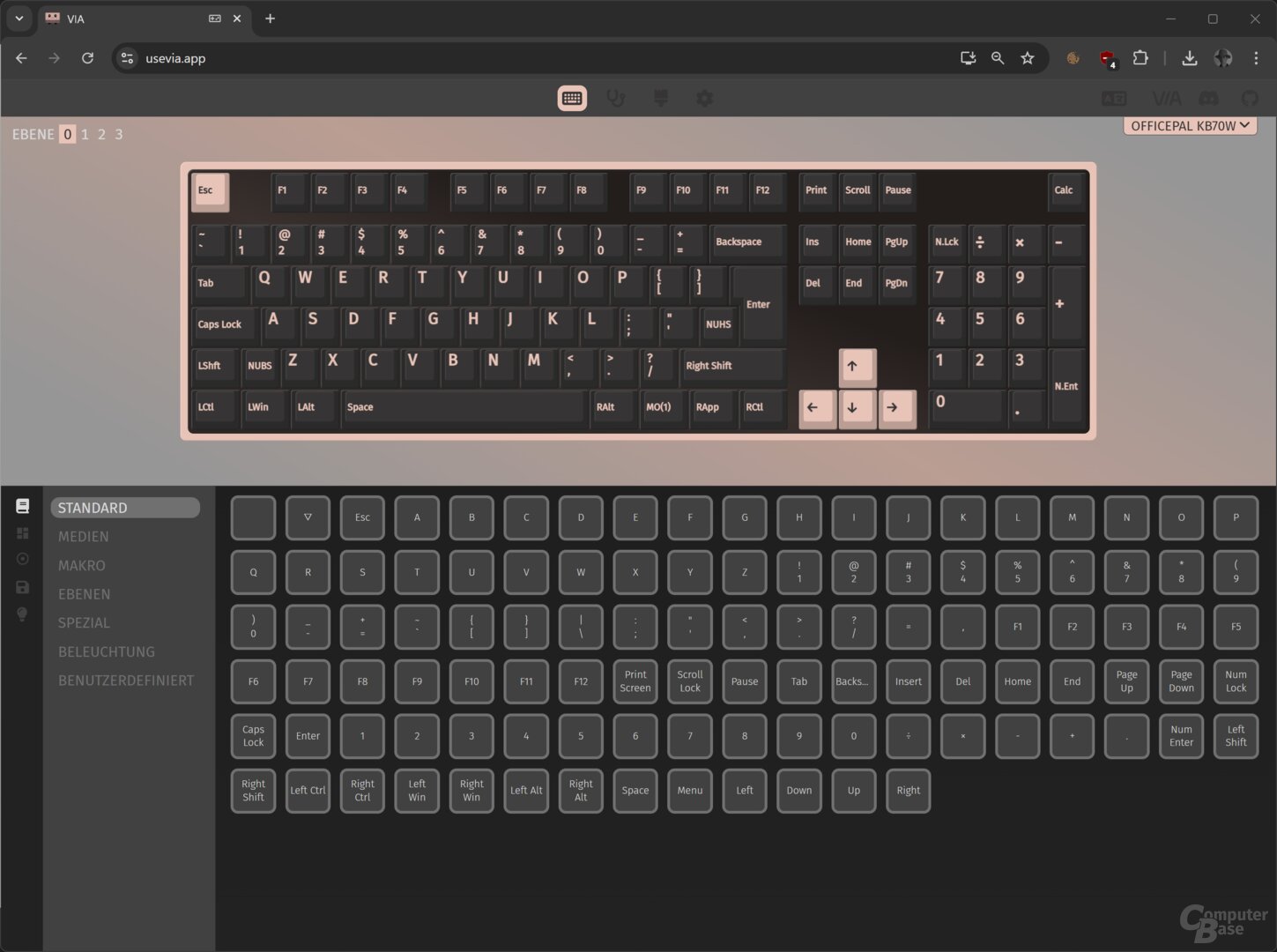 Die VIA-Webapp ist übersichtlich und flexibel