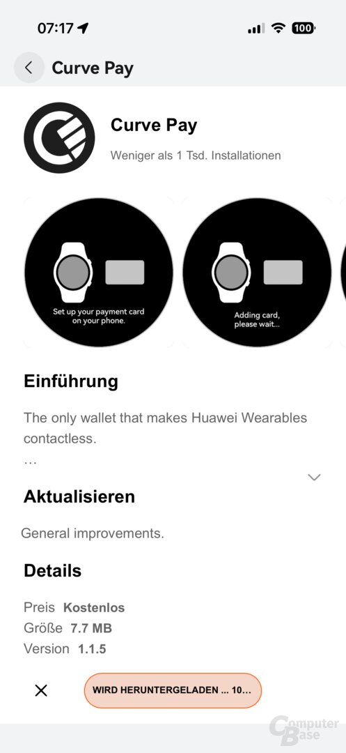 Curve Pay für kontaktloses Bezahlen per NFC