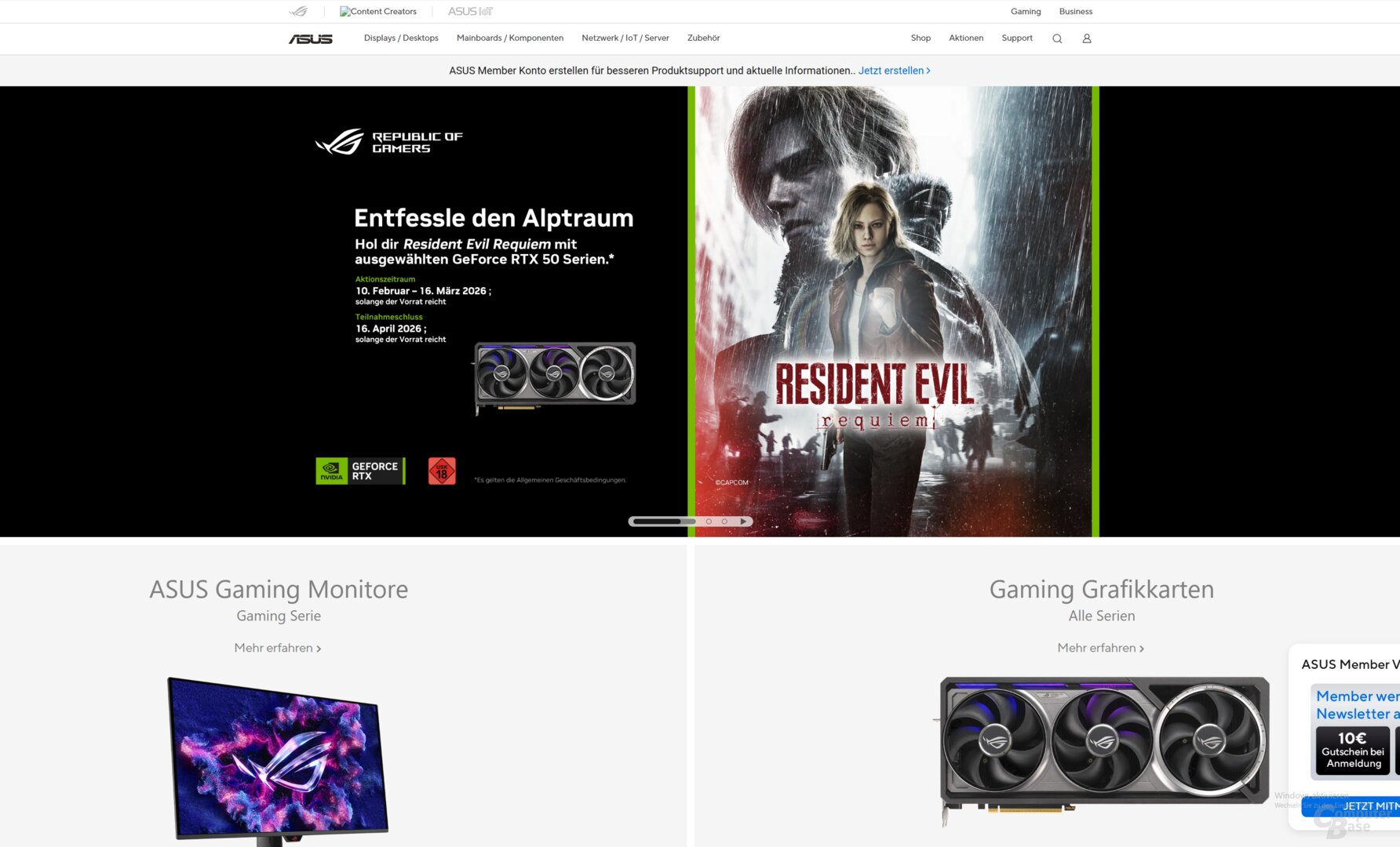 Asus.de ist seit Montagmittag (23.2.) wieder aus Deutschland erreichbar