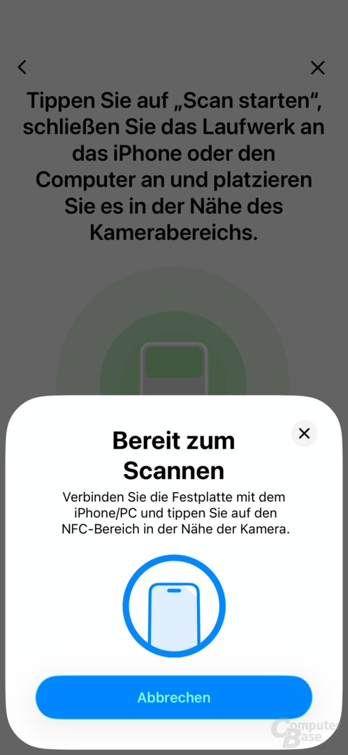 Vor der ersten Nutzung der Lexar TouchLock Portable SSD muss das Laufwerk in der entsprechenden App (iOS + Android) eingerichtet werden