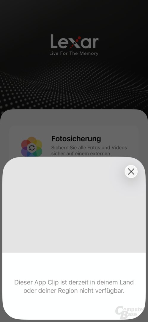 Manchmal meldete die App, dass eine Funktion lokal nicht verfügbar ist, es geht dann aber doch