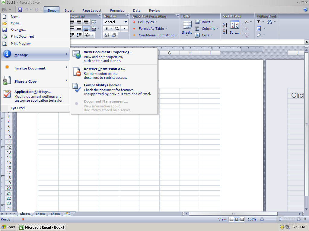 Windows Office Excel 12 Pre-Beta 1 - Quelle: Winsupersite.com