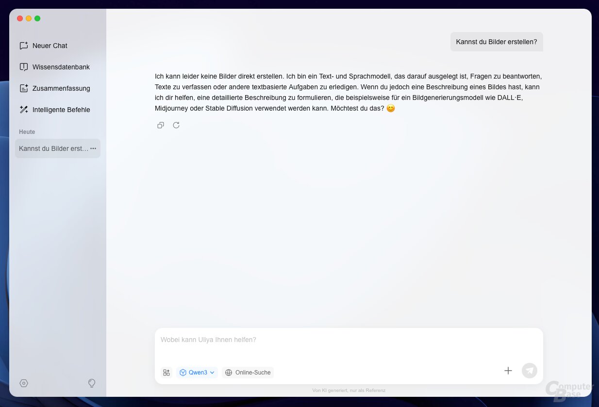 Uliya kann keine Bilder erstellen