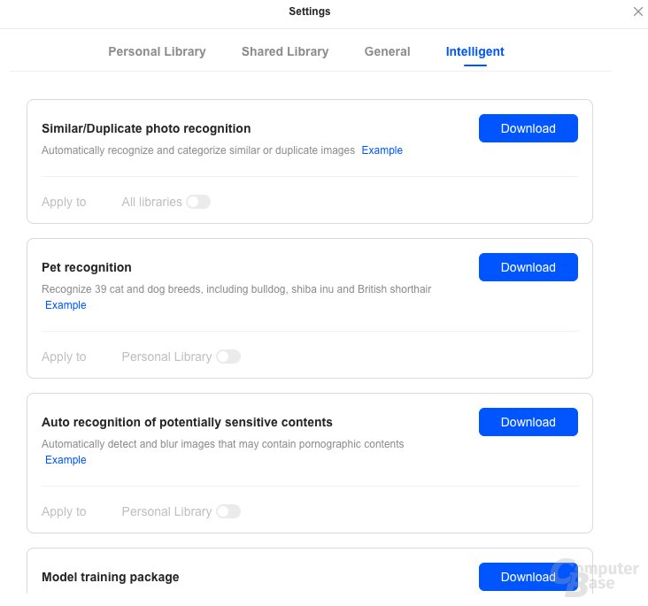 Die AI-Funktionen für die Fotos-App müssen erst heruntergeladen und aktiviert werden