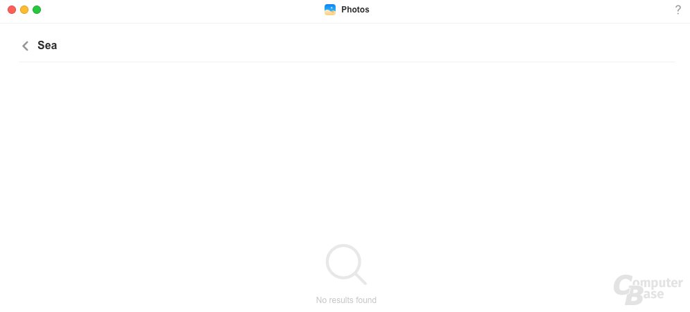 Inkonsistente Suchergebnisse in der Fotos-App und in Uliya