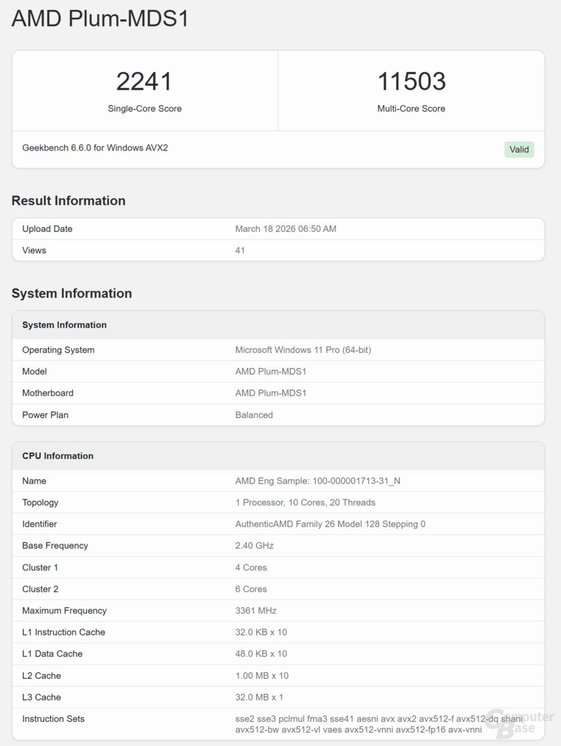 Die ersten Geekbench-Einträge mit AMD Medusa Point