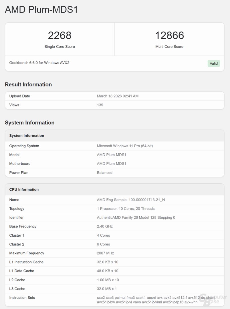 Die ersten Geekbench-Einträge mit AMD Medusa Point
