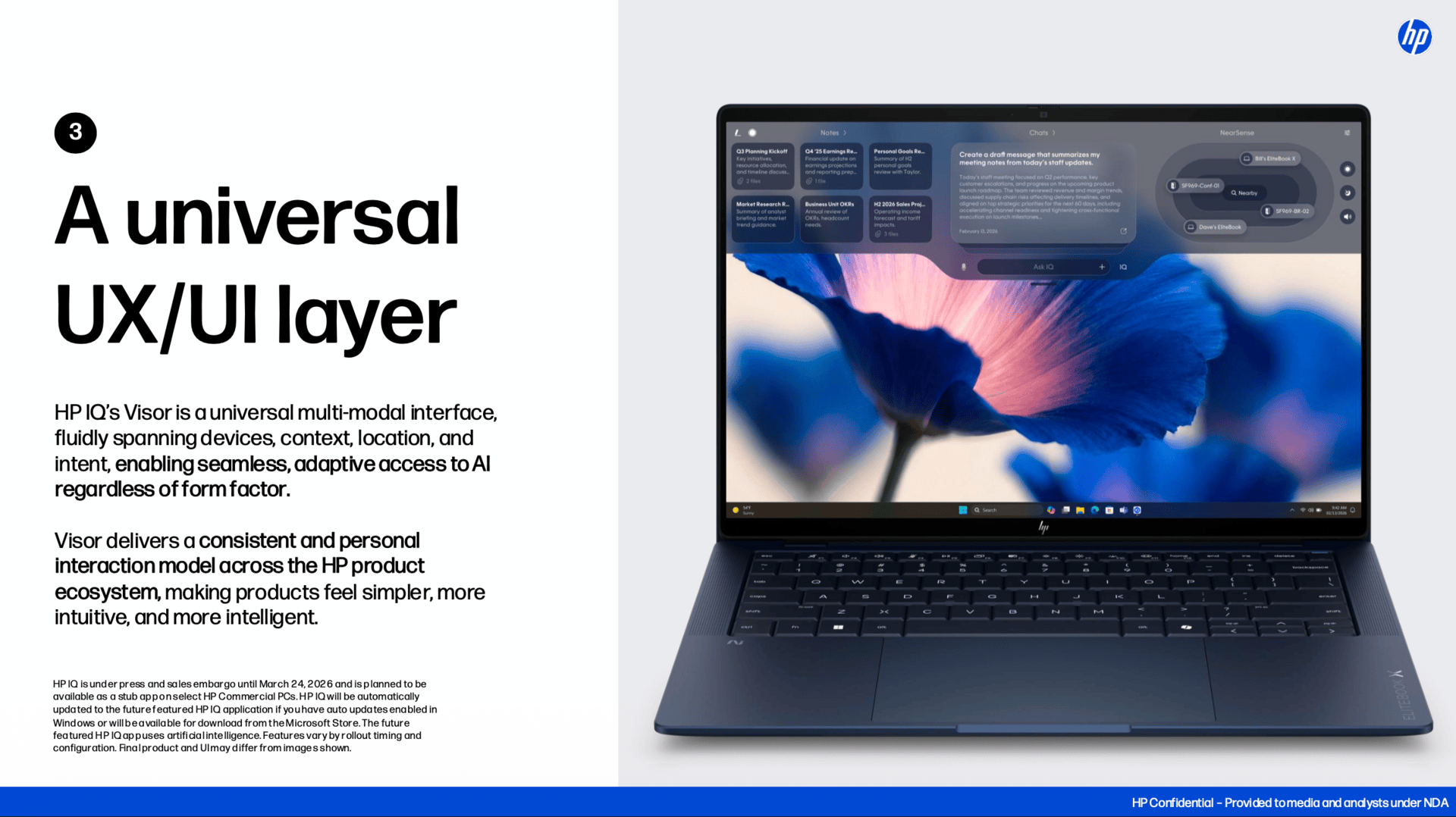 HP IQ ist ein KI-Assistent für Business-Kunden, der vorrangig local ausgeführt wird und Geräte klassenübergreifend verbinden können soll