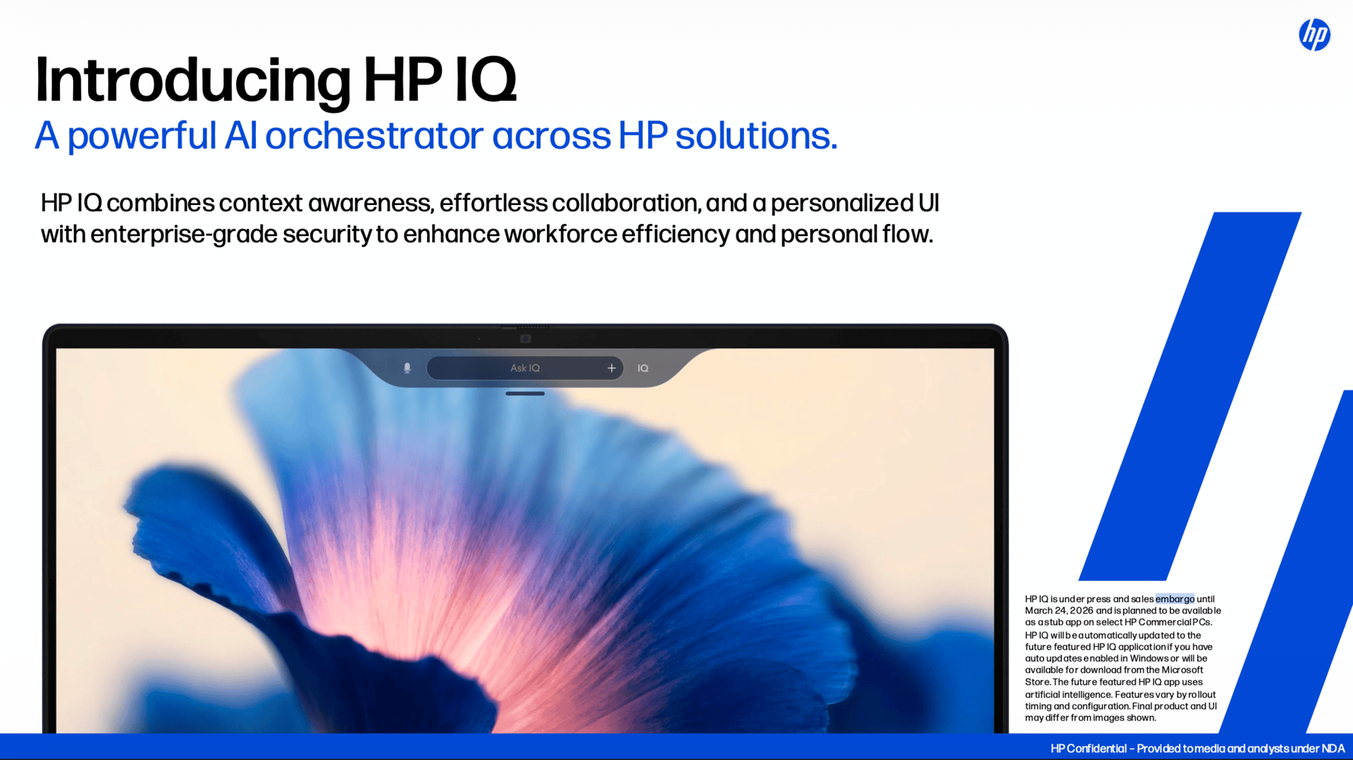 HP IQ ist ein KI-Assistent für Business-Kunden, der vorrangig local ausgeführt wird und Geräte klassenübergreifend verbinden können soll