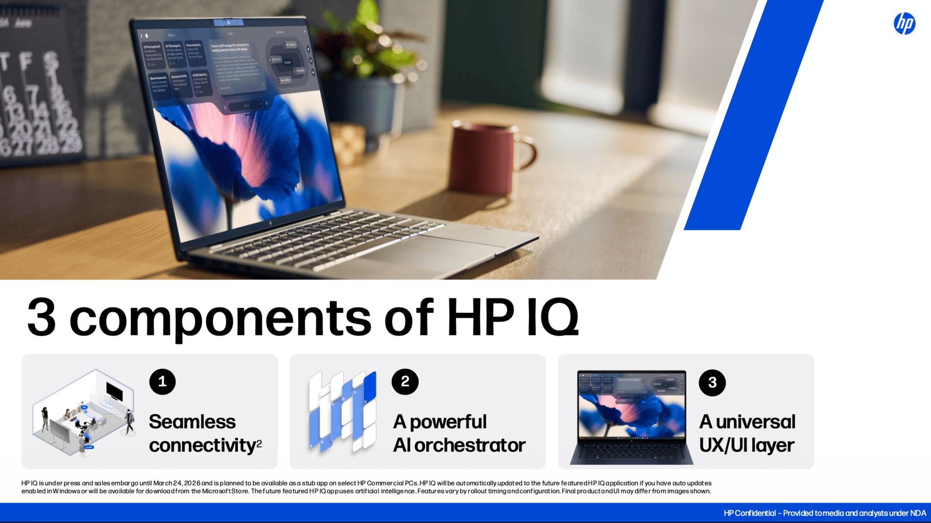 HP IQ ist ein KI-Assistent für Business-Kunden, der vorrangig local ausgeführt wird und Geräte klassenübergreifend verbinden können soll