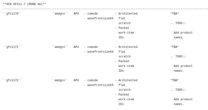 Zu RDNA 4m zählen nun GFX1170, GFX1171 und GFX1172