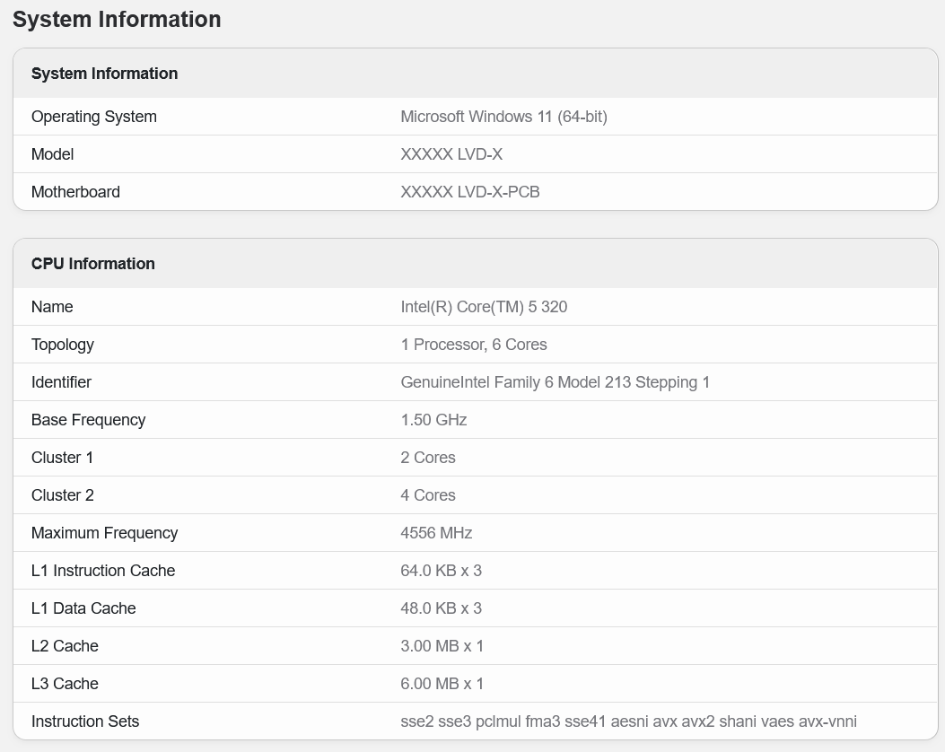 Wildcat Lake in Geekbench