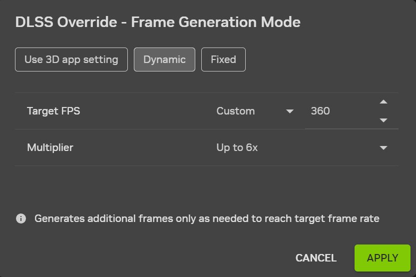 So wird Dynamic MFG in der Nvidia App (aktuelle Beta) aktiviert