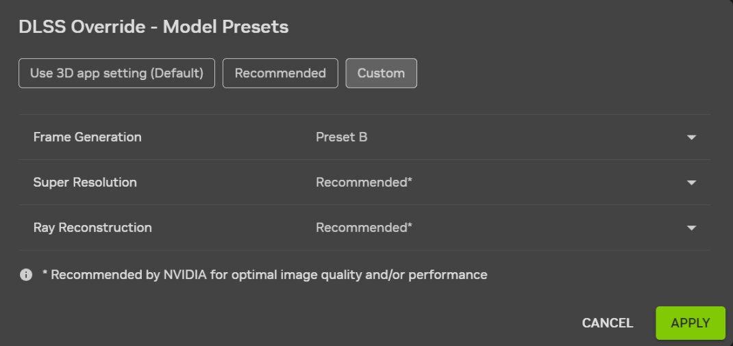 So wird Preset B für Multi Frame Generation aktiviert
