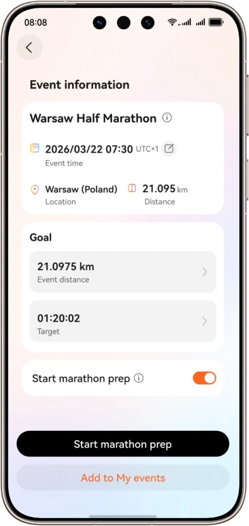 HUAWEI WATCH GT Runner 2: Marathon-Guide