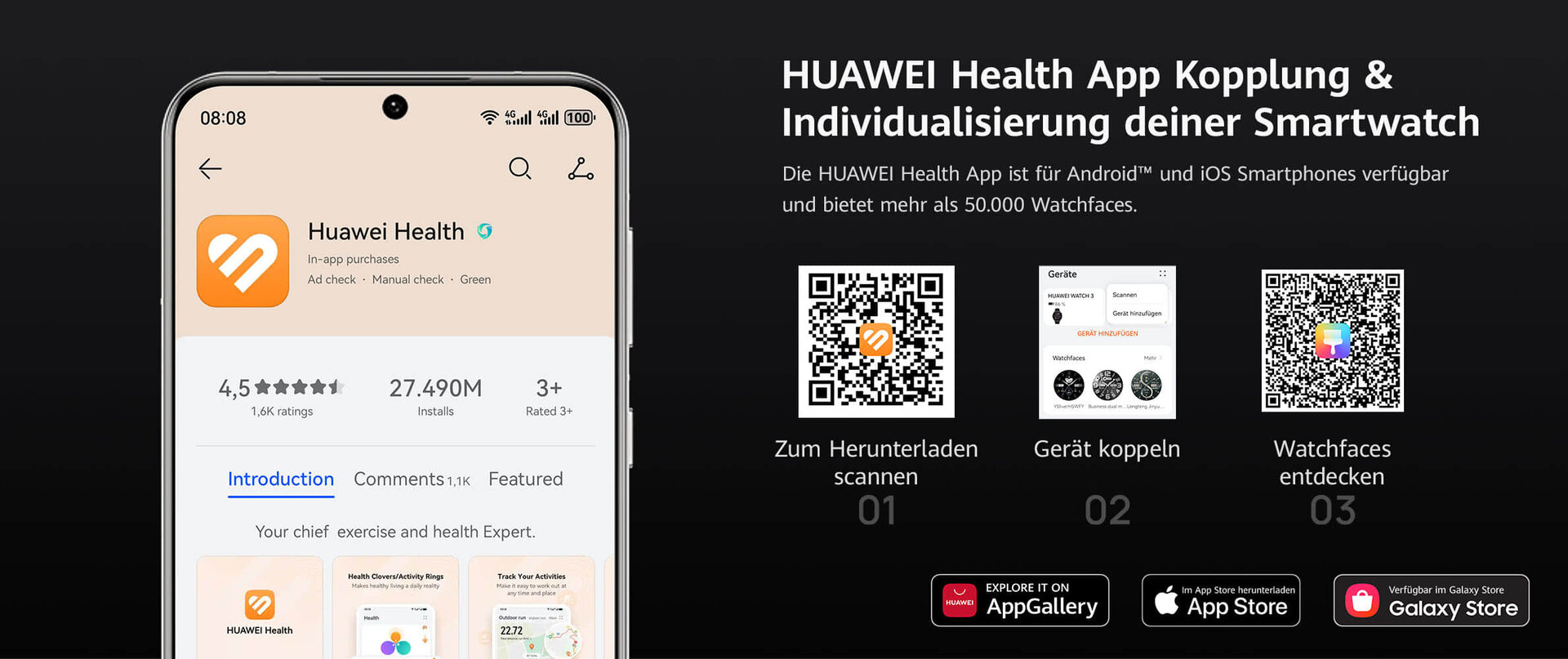 Kompatibel mit iOS und Android: HUAWEI WATCH GT Runner 2