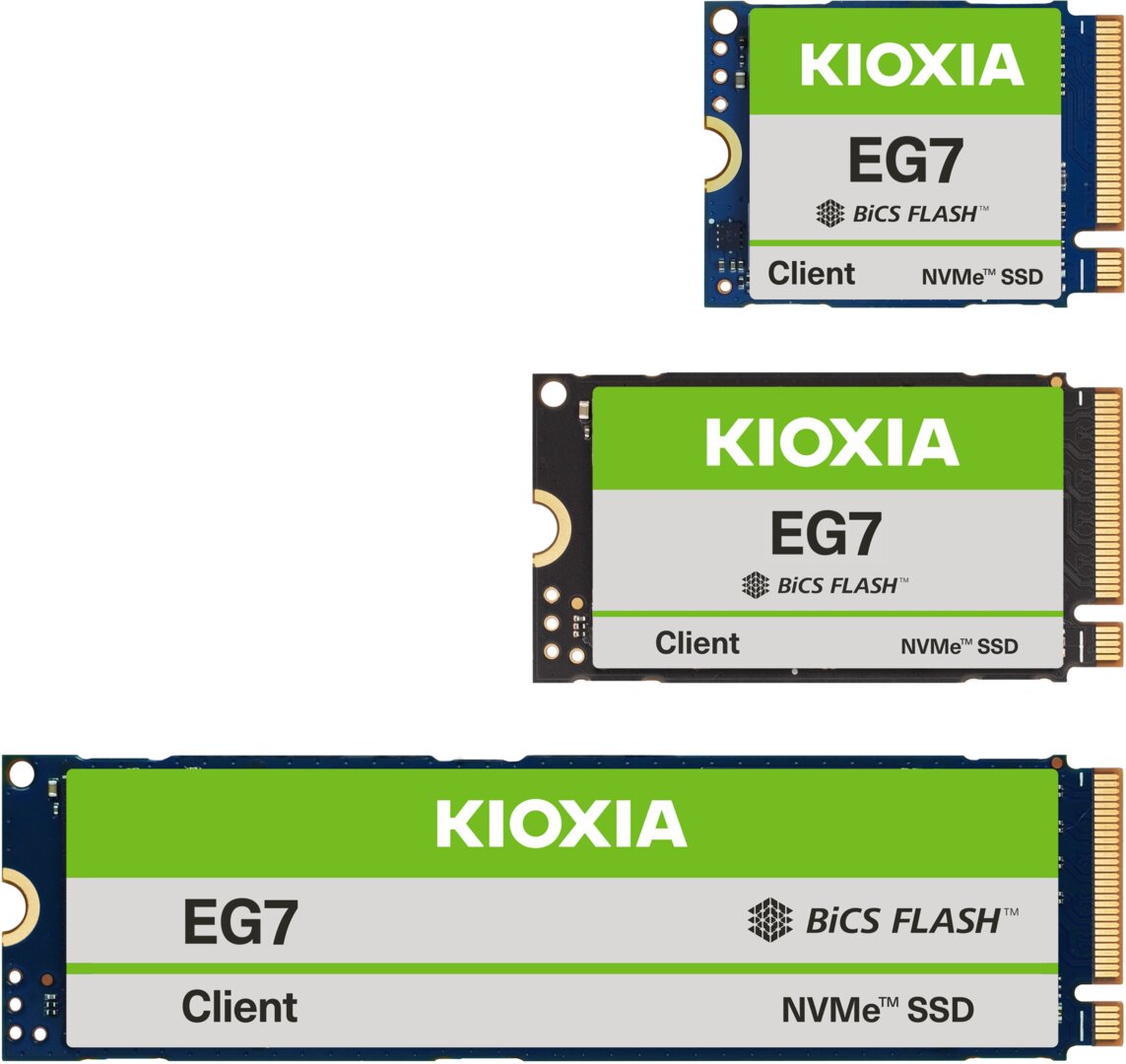Kioxia EG7 SSD in drei M.2-Formaten