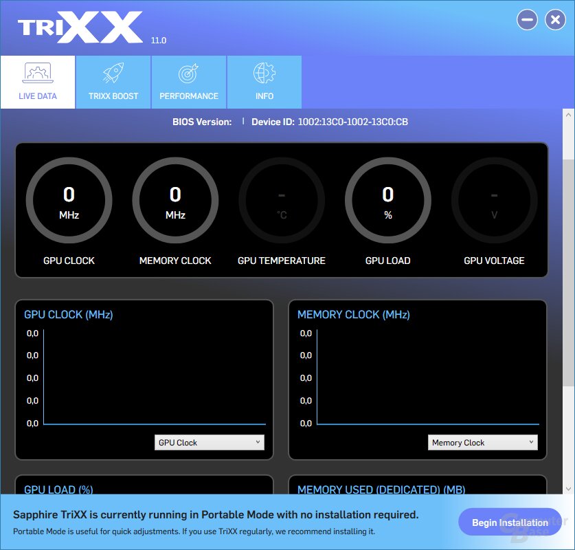 Weil die Temperatursensoren für den GC-HPWR-Anschluss auf der Nitro+ PhantomLink sitzen, ist mit der RTX 5090 ROG Matrix keine Temperaturüberwachung möglich