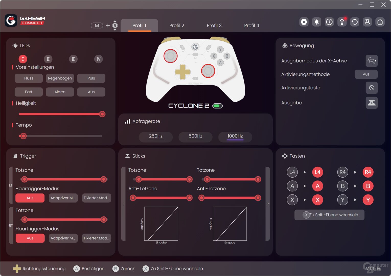 Die Connect-App ist übersichtlich und funktioniert gut