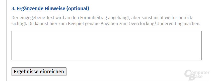 Abschnitt „3. Ergänzende Hinweise (optional)