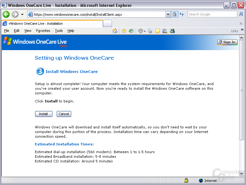 Windows OneCare Live Beta