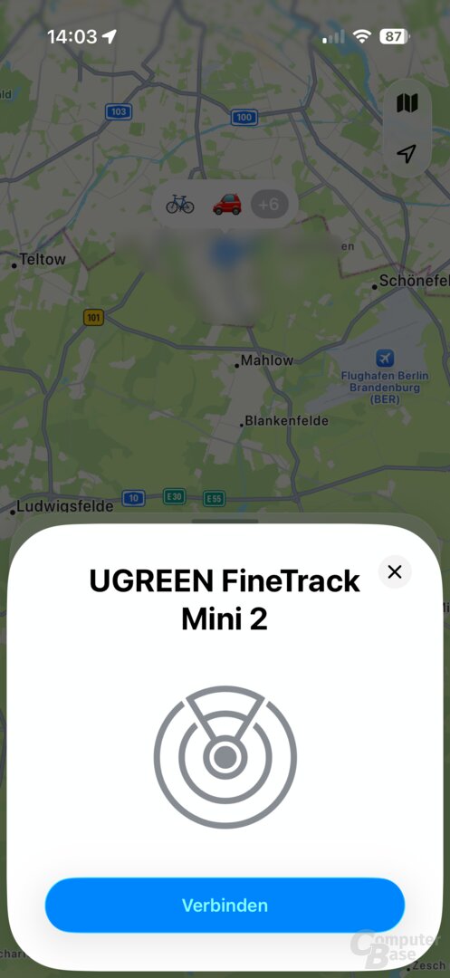 Ugreen FineTrack Mini 2 unter iOS hinzufügen