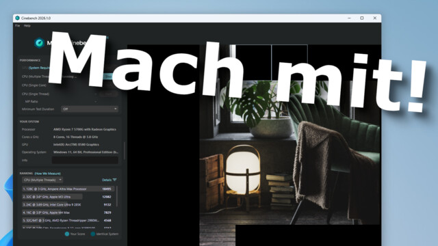 Cinebench 2026 Community-Benchmark: Wie schnell ist dein System beim Rendern?
