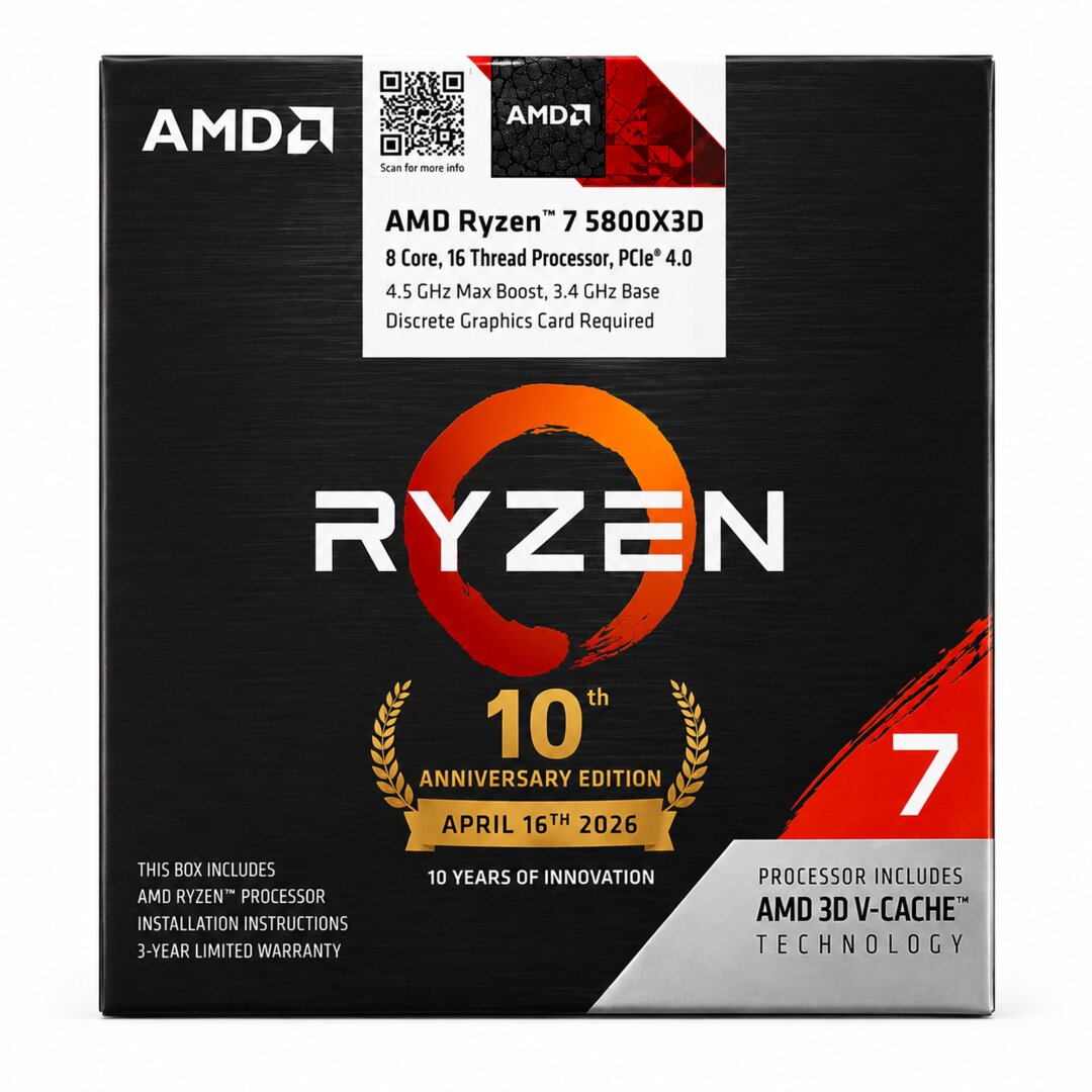 AMD Ryzen 7 5800X3D als 10th Anniversary Edition (10 Jahre Sockel AM4)