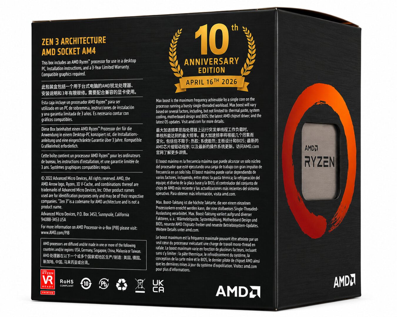 AMD Ryzen 7 5800X3D als 10th Anniversary Edition (10 Jahre Sockel AM4)