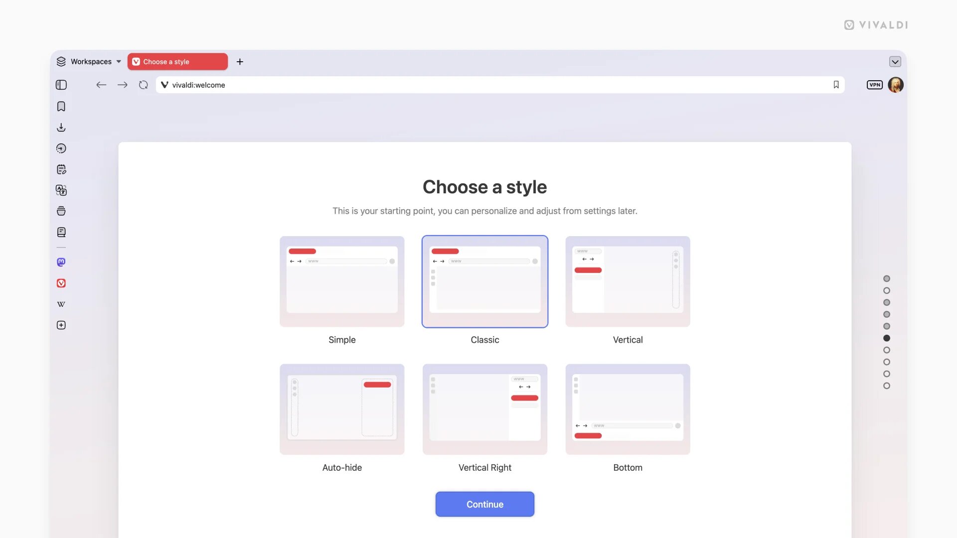 Vivaldi 8.0 führt das neue „Unified Design“ ein.