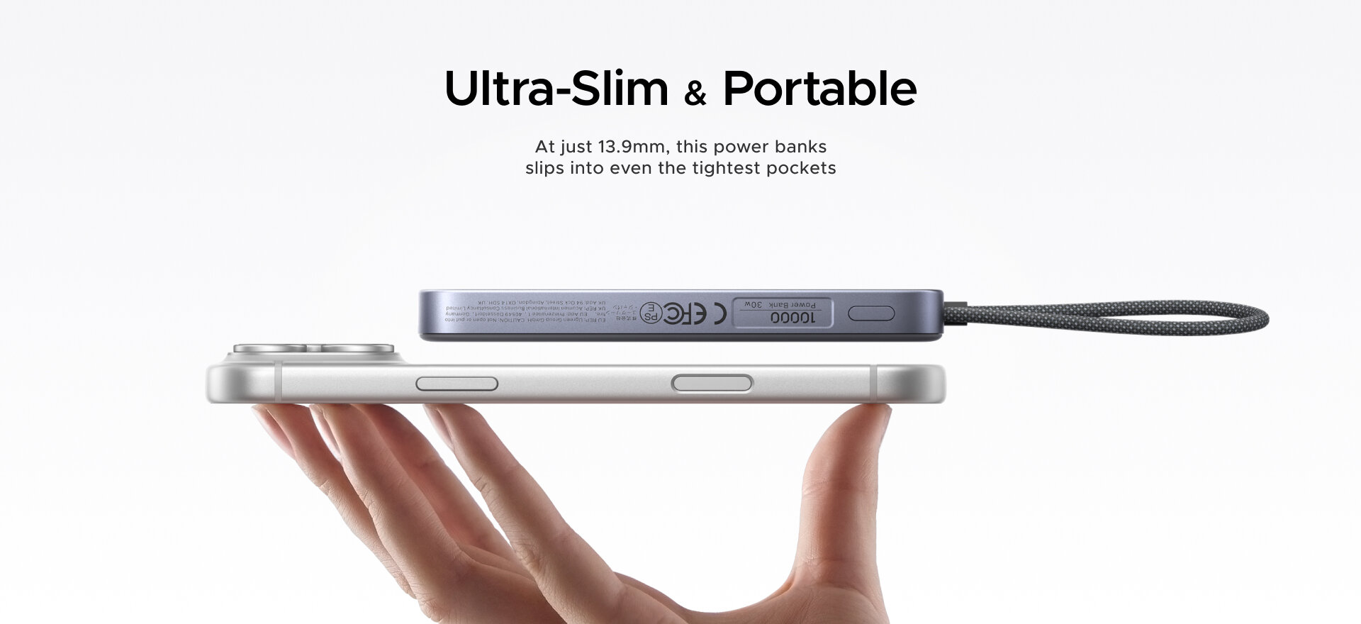 Die UGREEN MagFlow Air Magnetic Power Bank 10.000 mAh bietet doppelt so viel Akkukapazität und ein ausziehbares USB-C-Kabel