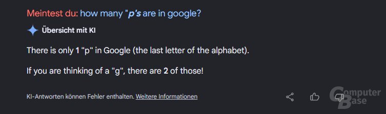 „P“s in Google zählen auf Englisch