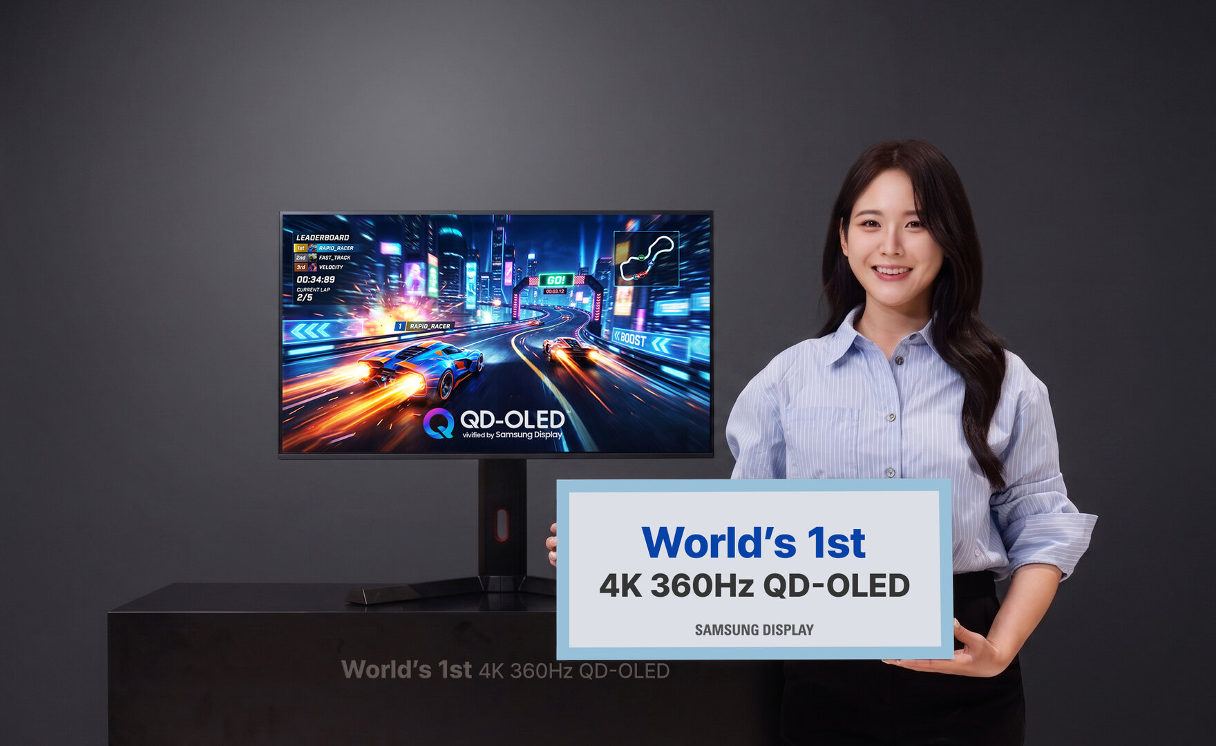 QD-OLED-Display mit 4K UHD, 360 Hz und HDR True Black 600