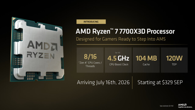Ryzen 7 7700X3D: Diese X3D-CPU ist wirklich neu, aber vorerst unattraktiv