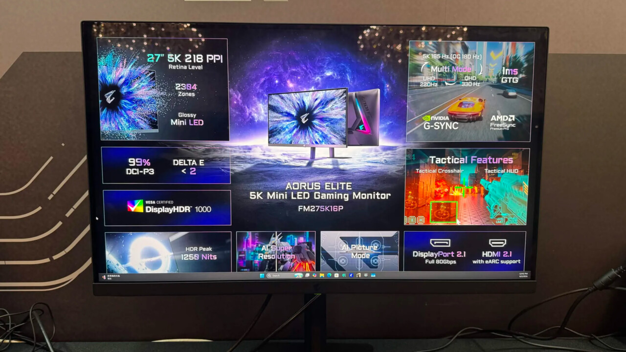 Aorus Elite Monitore: Gigabyte setzt auf 5K und Mini-LED sowie zweimal WOLED