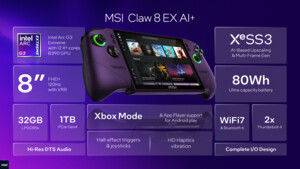 Teurer Spaß: Arc-G3-Handheld MSI Claw 8 EX AI+ kostet mind. 1.699 USD