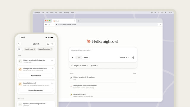 Anthropic Claude Cowork: Desktop-Assistent auch für Mobilgeräte und Web erhältlich
