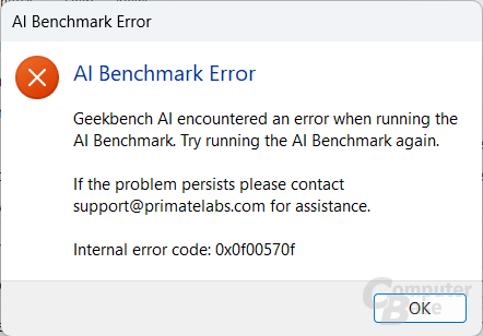 Geekbench AI will auch nicht