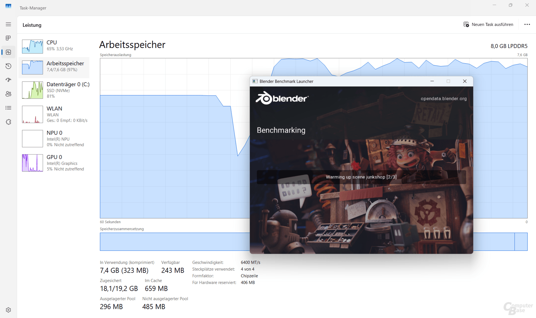 Blender füllt den RAM ..