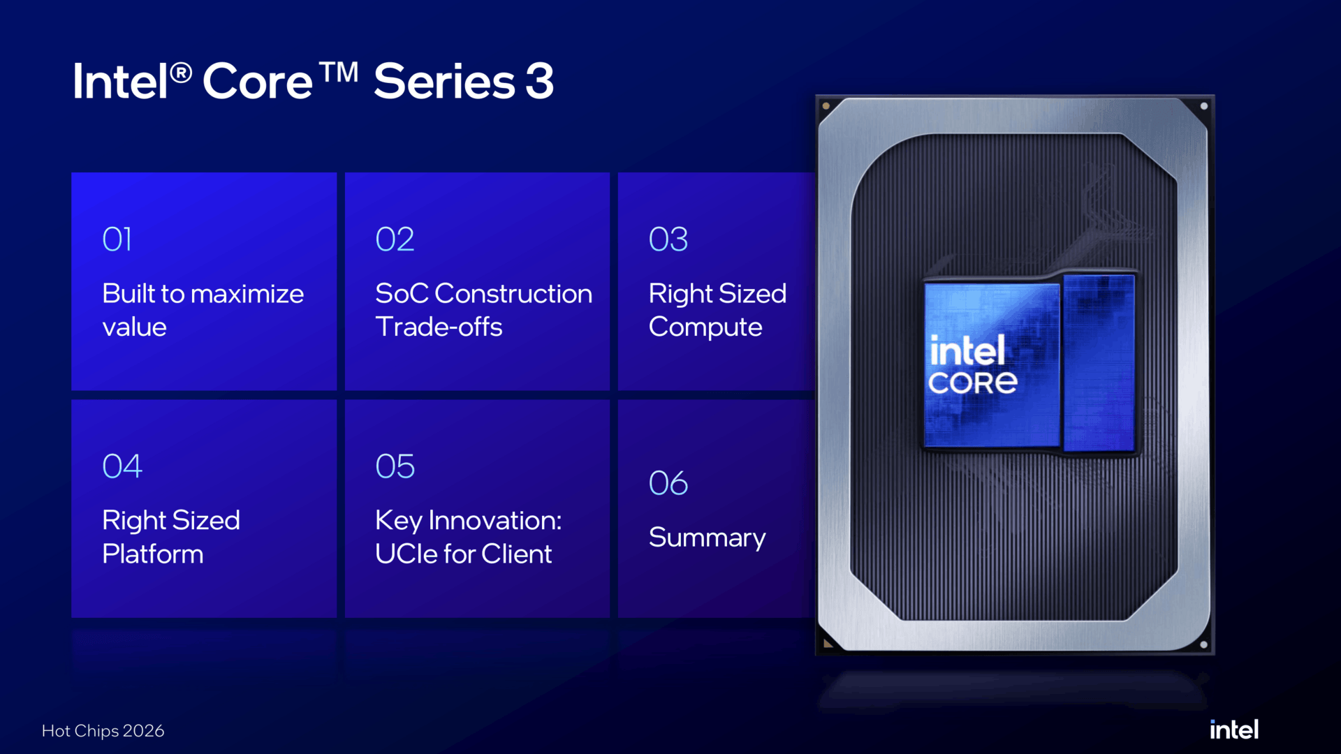 Intel Wildcat Lake und UCIe zu Hot Chips 2026