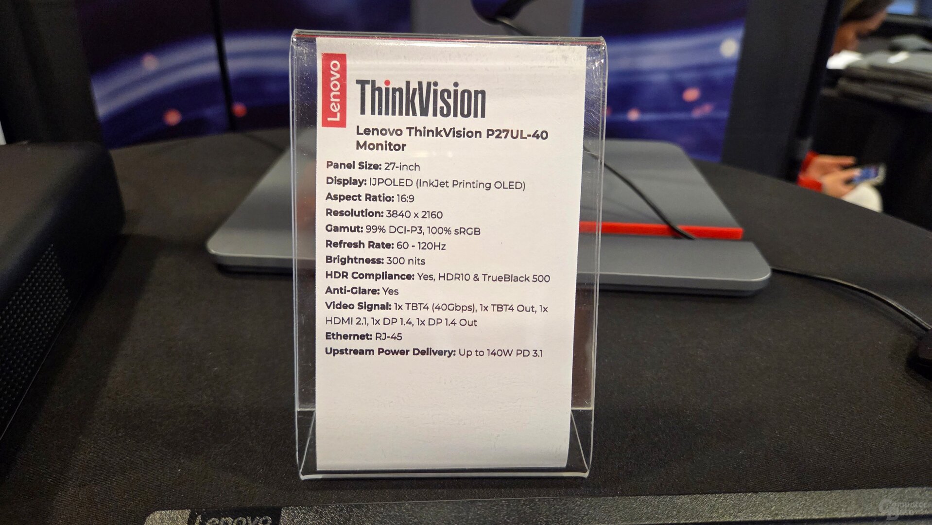 Lenovos ThinkVision-Neuheiten auf der IFA 2026 – hier der Lenovo ThinkVision P27UL-40
