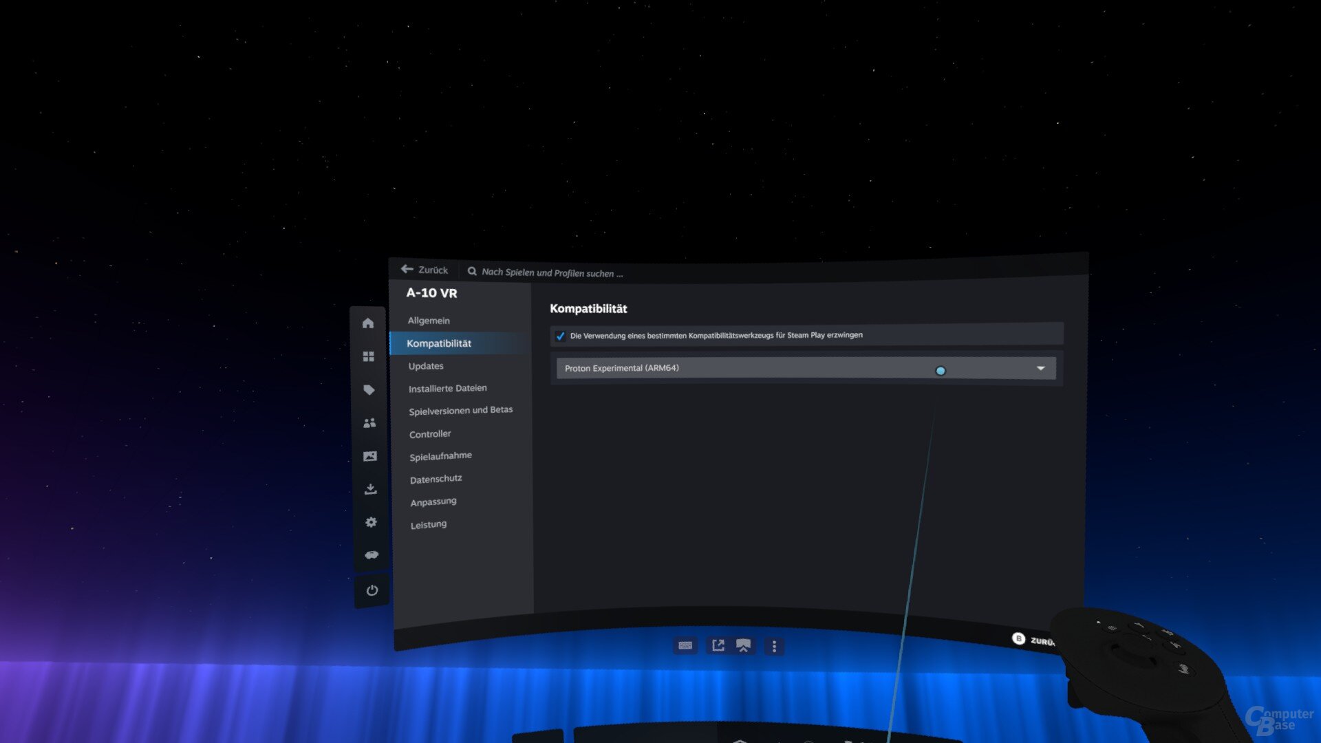 Anfangs wollte es noch nicht klappen, aber inzwischen läuft A10-VR über Proton und FEX auch im Standalone Mode