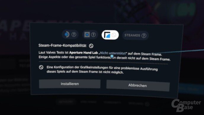 Auch wenn ein Titel nachweislich nicht läuft, gibt es dazu eine Information – sofern Valve es schon getestet hat