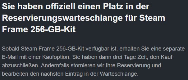 ComputerBase-Leser Gschaftlhuaba steht in der „Reservierungswarteschlange“, darf also bestellen, sobald Frame verfügbar ist