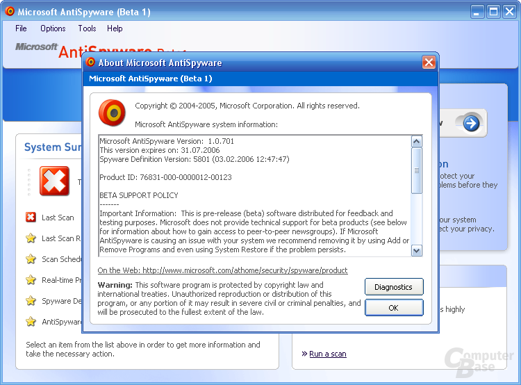 Windows AntiSpyware Beta 1