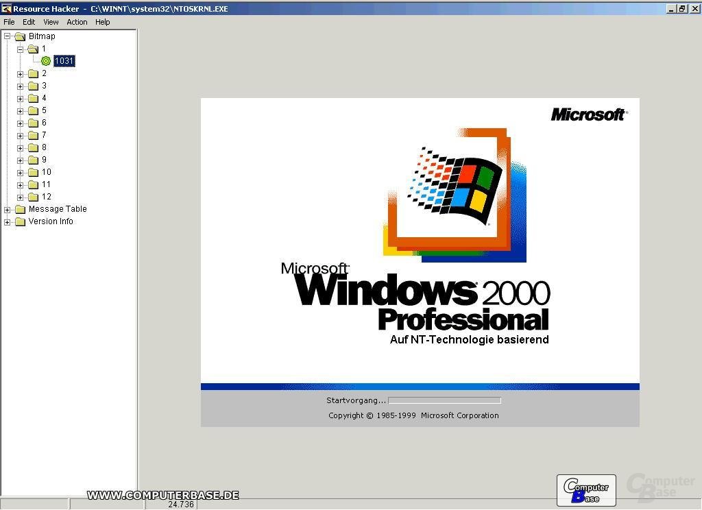 Windows 2000 Bootlogo verändern