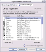 IntelliType Pro 2.1 Tasteneinstellungen