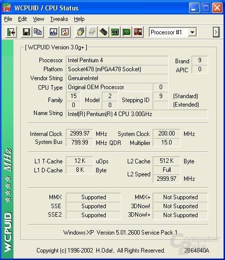 Pentium 4 3,0C GHz mit FSB800